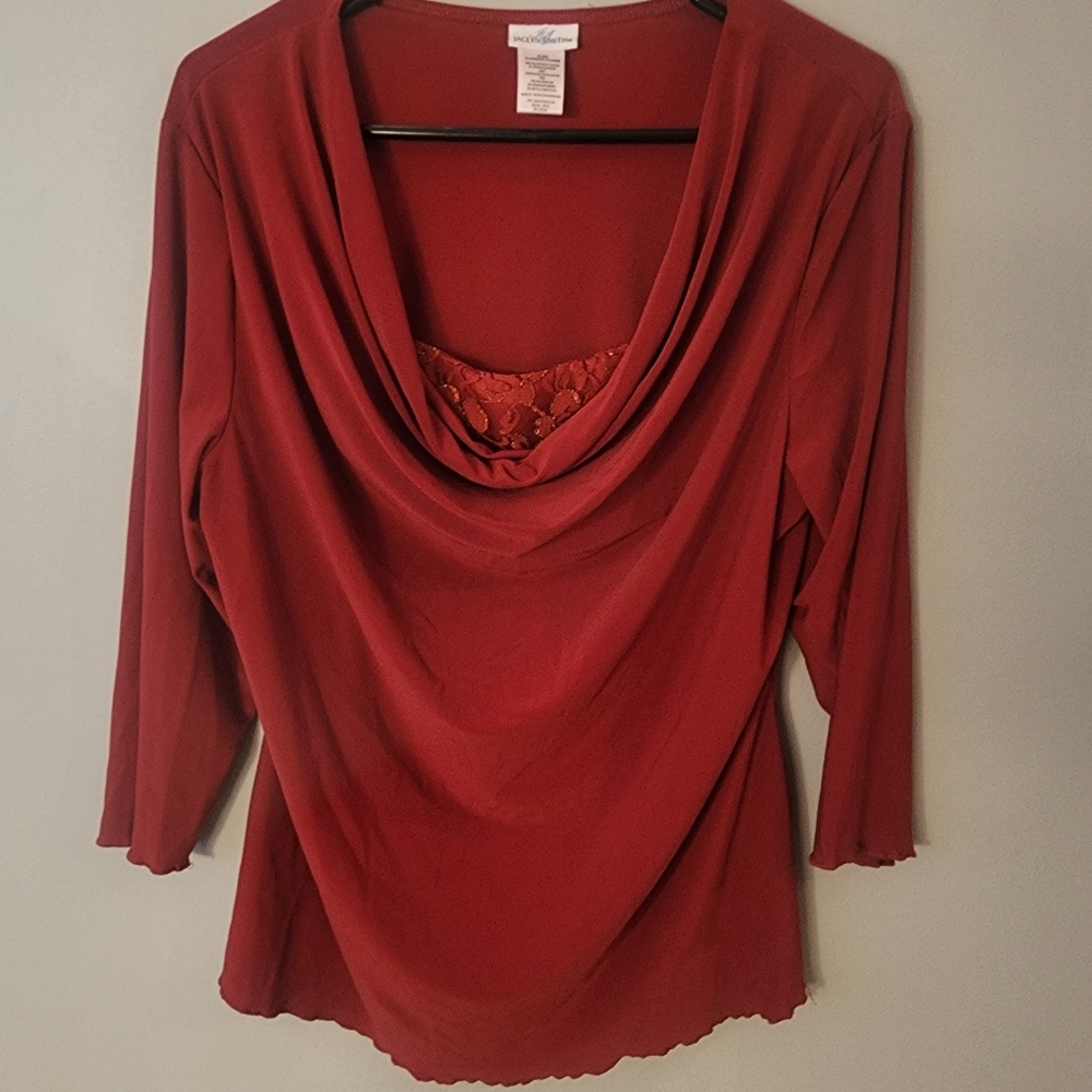 Jaclyn Smith Women's XL Blouse Draped Neck